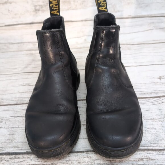 Dr MArtens Embury Black Leather Slip On Chelsea Boots Women 9 Men 8 - Picture 2 of 8